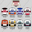 Pro Hockey Personalized Current Away Jersey Glossy Stickers (N-W) (Enter Your Name and Number) Page 1