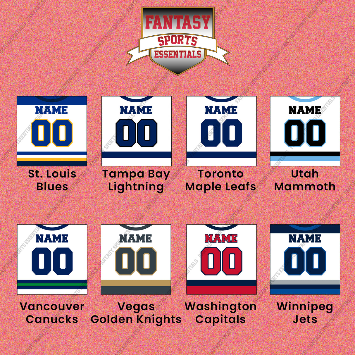 Pro Hockey Personalized Current Away Jersey Wall Art Prints (N-W) (Enter Your Name and Number) Page 2