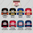 Pro Hockey Personalized Current Home Jersey Glossy Stickers (A-N) (Enter Your Name and Number) Page 1