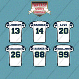 Seattle Seahawks 2025 Away Jersey Car Decals (Choose Your Player)