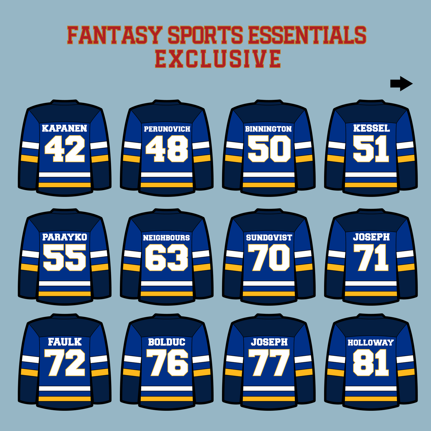 St. Louis Blues 2024 Home Jersey Matte Stickers