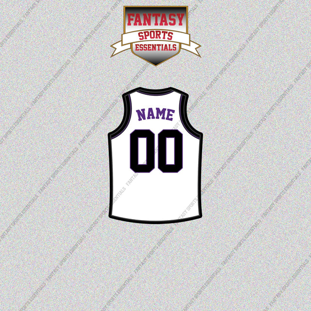Sacramento Kings Personalized Current Away Jersey Glossy Stickers