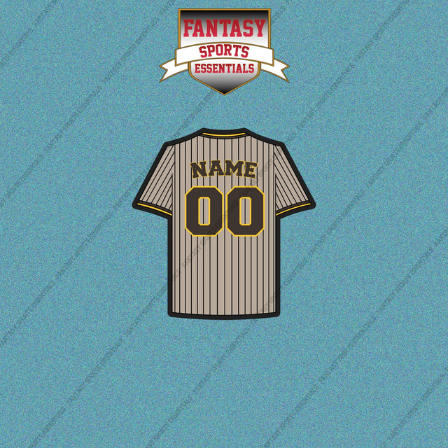 San Diego Padres Personalized Current Away Jersey Car Decals