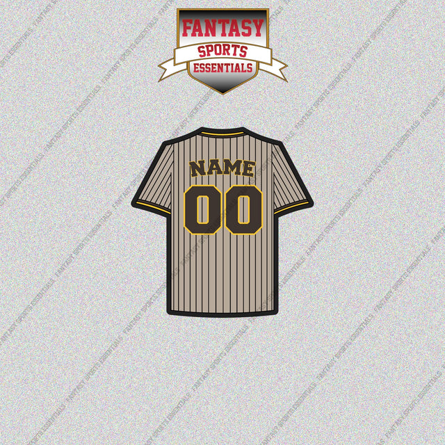 San Diego Padres Personalized Current Away Jersey Glossy Stickers