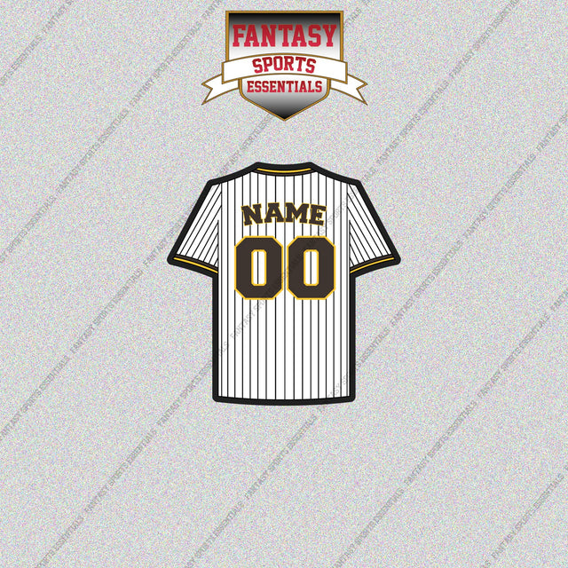 San Diego Padres Personalized Current Home Jersey Glossy Stickers