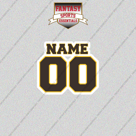 San Diego Padres Personalized Current Name and Number Glossy Stickers
