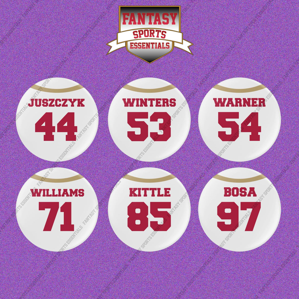 San Francisco 49ers 2025 Away Jersey Button Pins (Choose Your Player) Page 2