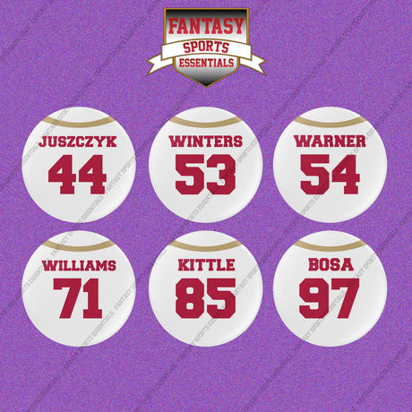 San Francisco 49ers 2025 Away Jersey Button Pins (Choose Your Player) Page 2