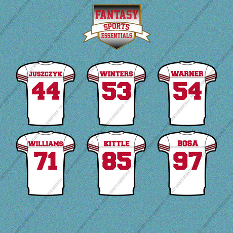 San Francisco 49ers 2025 Away Jersey Car Decals (Choose Your Player) Page 2