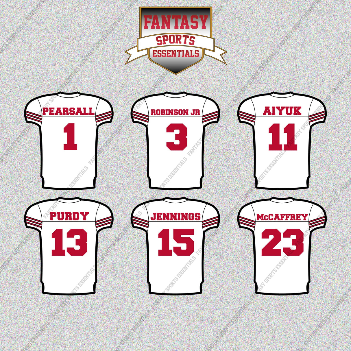 San Francisco 49ers 2025 Away Jersey Glossy Stickers (Choose Your Player) Page 1