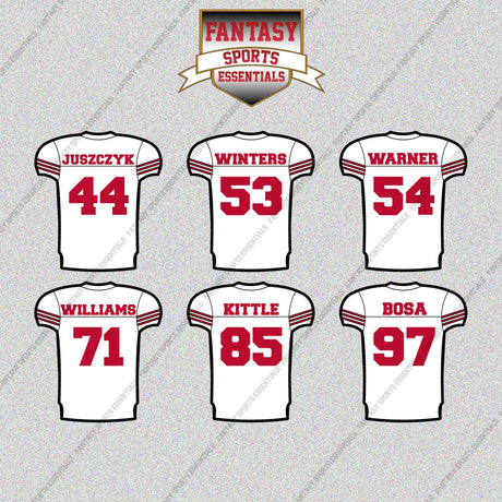 San Francisco 49ers 2025 Away Jersey Glossy Stickers (Choose Your Player) Page 2