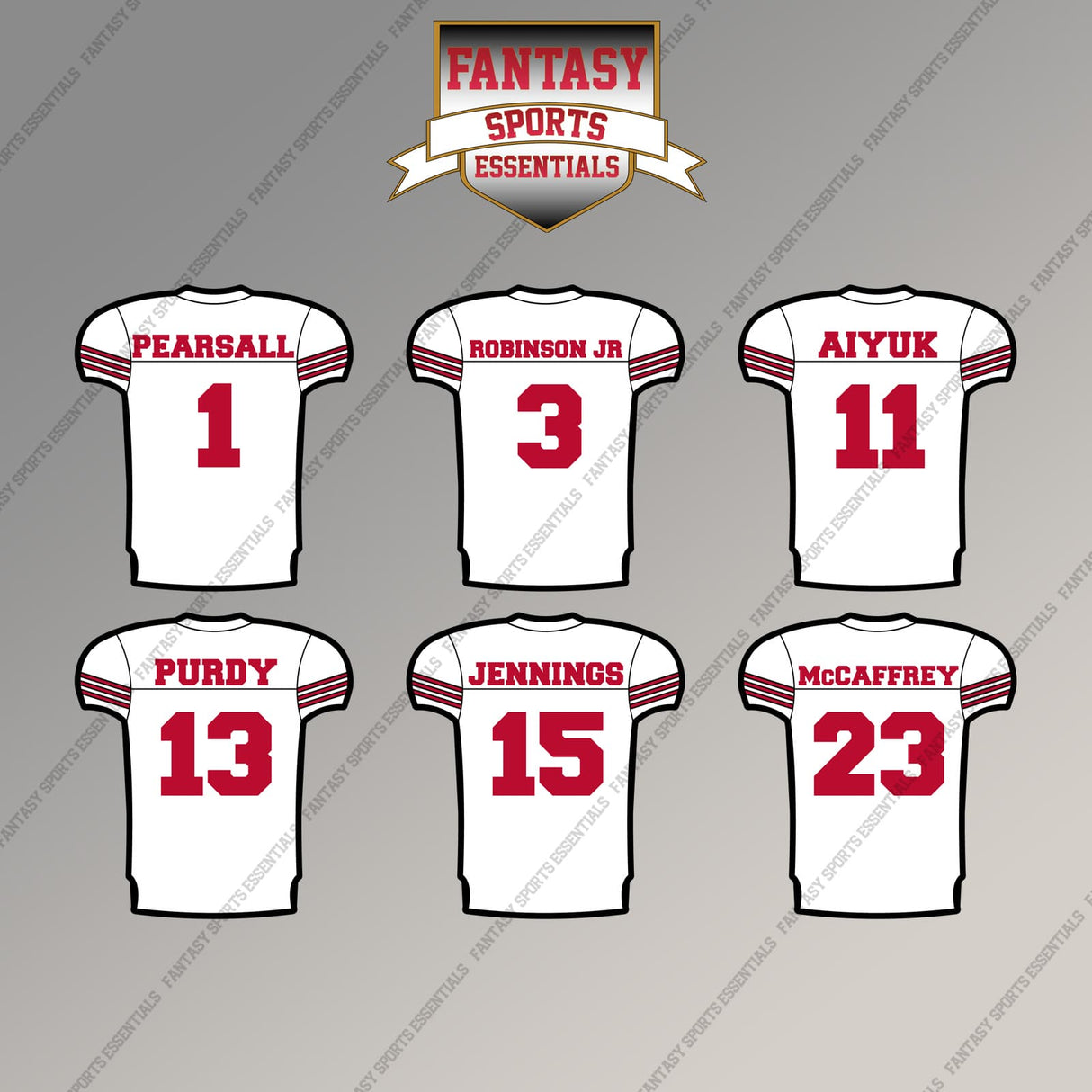 San Francisco 49ers 2025 Away Jersey Magnets (Choose Your Player) Page 1