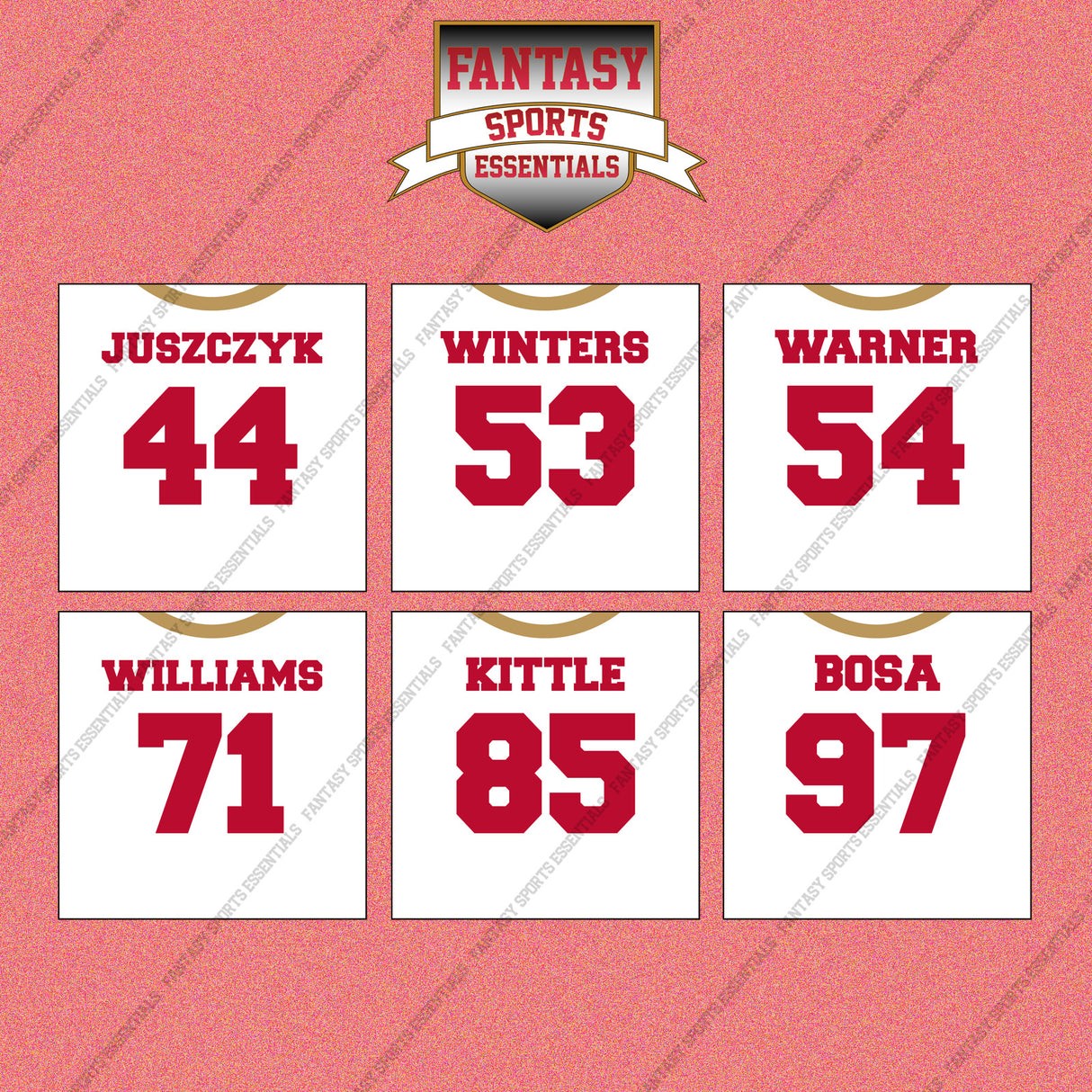 San Francisco 49ers 2025 Away Jersey Wall Art Prints (Choose Your Player) Page 2