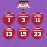 San Francisco 49ers 2025 Home Jersey Button Pins (Choose Your Player) Page 1