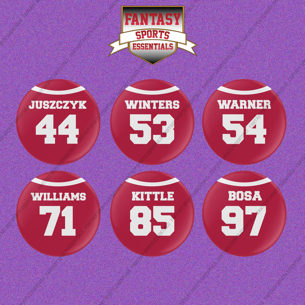 San Francisco 49ers 2025 Home Jersey Button Pins (Choose Your Player) Page 2