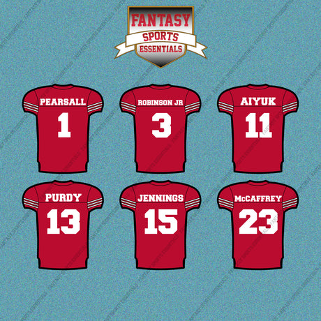 San Francisco 49ers 2025 Home Jersey Car Decals (Choose Your Player) Page 1
