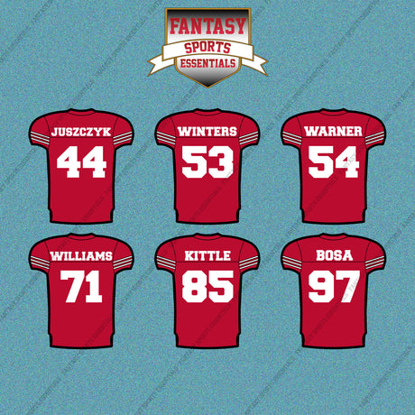 San Francisco 49ers 2025 Home Jersey Car Decals (Choose Your Player) Page 2