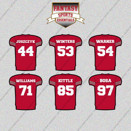 San Francisco 49ers 2025 Home Jersey Glossy Stickers (Choose Your Player) Page 2
