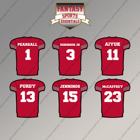 San Francisco 49ers 2025 Home Jersey Magnets (Choose Your Player) Page 1