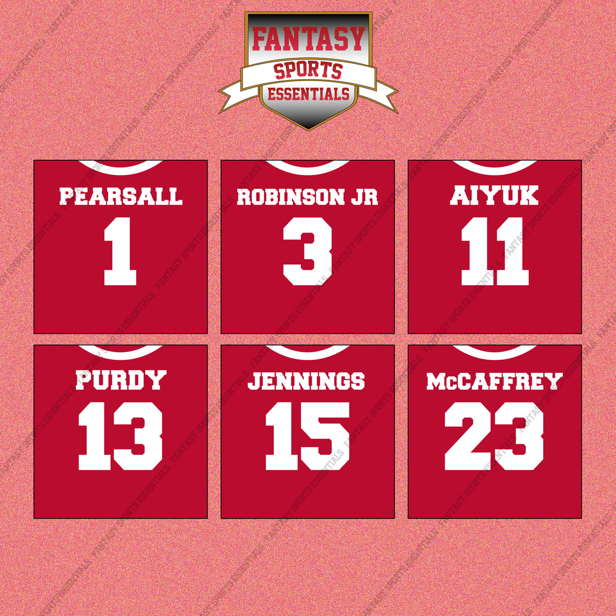 San Francisco 49ers 2025 Home Jersey Wall Art Prints (Choose Your Player) Page 1