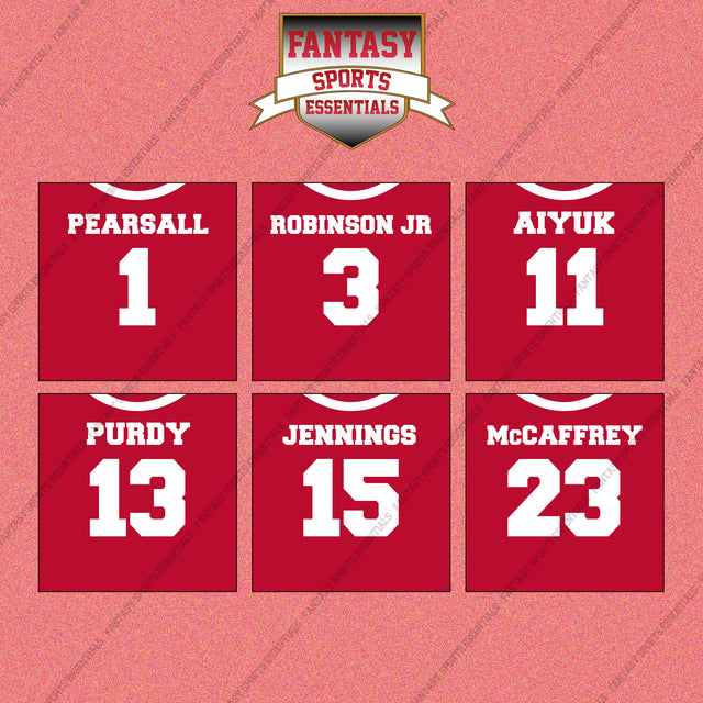 San Francisco 49ers 2025 Home Jersey Wall Art Prints (Choose Your Player) Page 1
