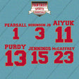 San Francisco 49ers 2025 Name and Number Car Decals (Choose Your Player) Page 1