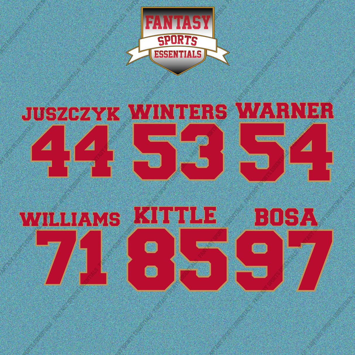 San Francisco 49ers 2025 Name and Number Car Decals (Choose Your Player) Page 2