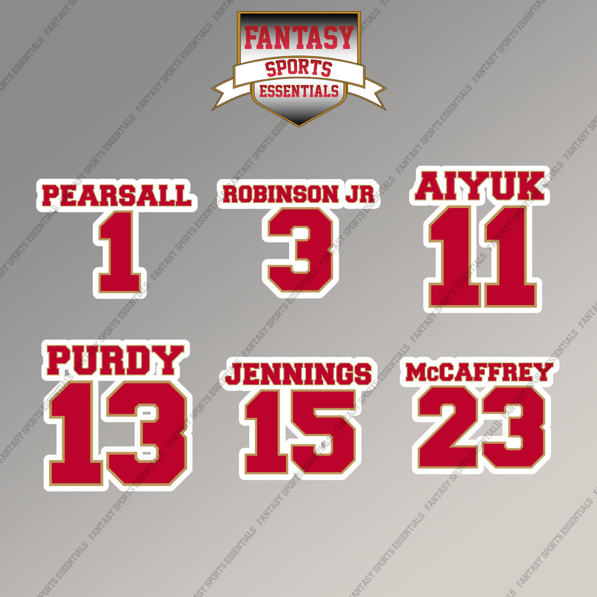San Francisco 49ers 2025 Name and Number Magnets (Choose Your Player) Page 1