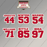 San Francisco 49ers 2025 Name and Number Magnets (Choose Your Player) Page 2