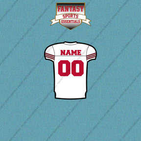 San Francisco 49ers Personalized Current Away Jersey Car Decals
