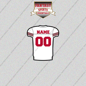 San Francisco 49ers Personalized Current Away Jersey Glossy Stickers