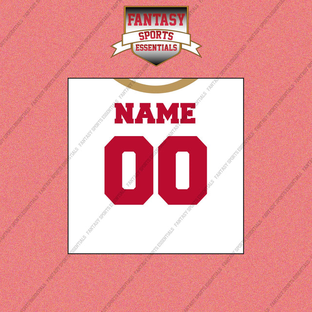 San Francisco 49ers Personalized Current Away Jersey Wall Art Prints