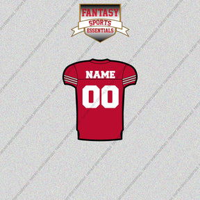 San Francisco 49ers Personalized Current Home Jersey Glossy Stickers