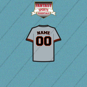 San Francisco Giants Personalized Current Away Jersey Car Decals