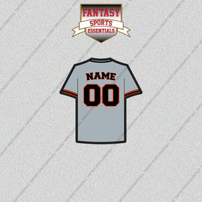 San Francisco Giants Personalized Current Away Jersey Glossy Stickers