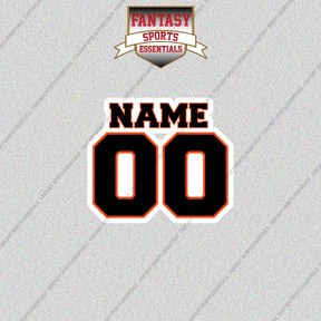 San Francisco Giants Personalized Current Name and Number Glossy Stickers