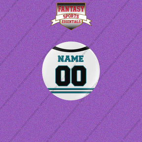 San Jose Sharks Personalized Current Away Jersey Buttons