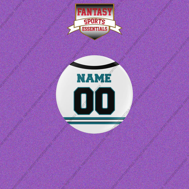San Jose Sharks Personalized Current Away Jersey Buttons
