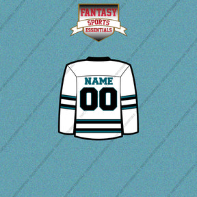 San Jose Sharks Personalized Current Away Jersey Car Decals