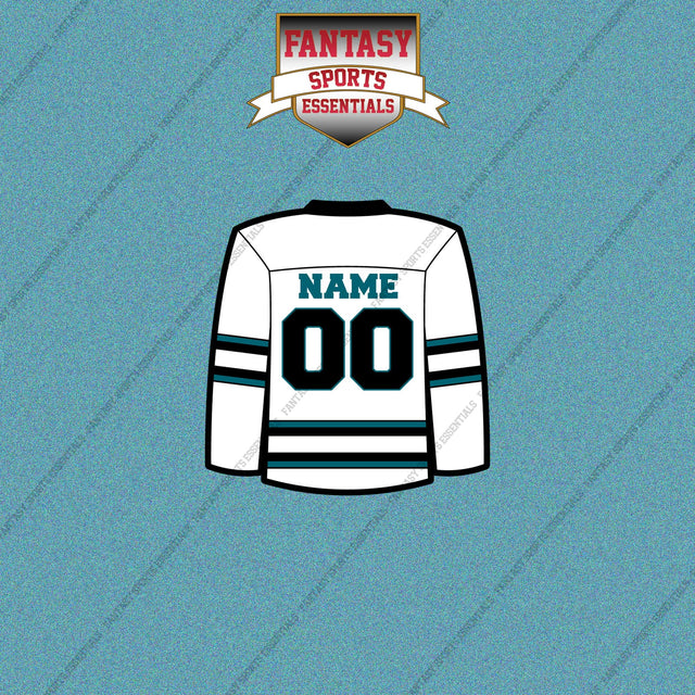 San Jose Sharks Personalized Current Away Jersey Car Decals