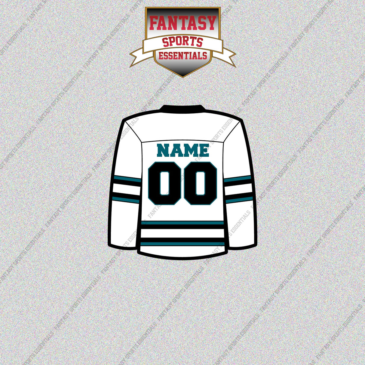 San Jose Sharks Personalized Current Away Jersey Glossy Stickers