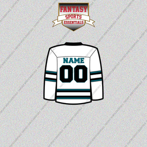 San Jose Sharks Personalized Current Away Jersey Glossy Stickers