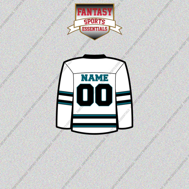 San Jose Sharks Personalized Current Away Jersey Glossy Stickers