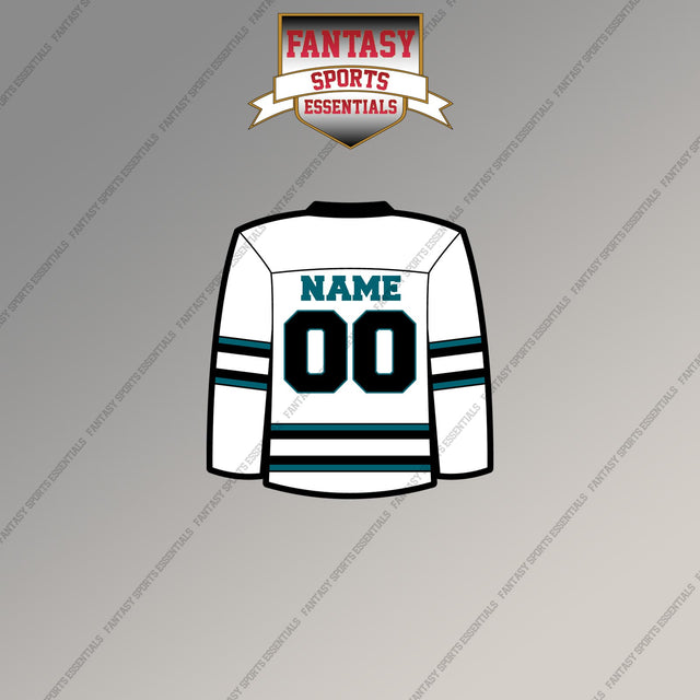 San Jose Sharks Personalized Current Away Jersey Magnets