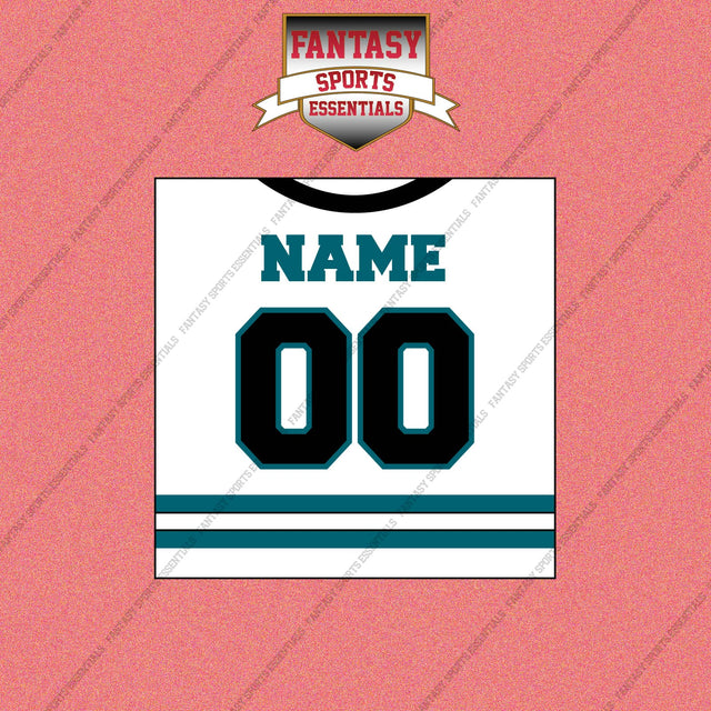 San Jose Sharks Personalized Current Away Jersey Wall Art Prints
