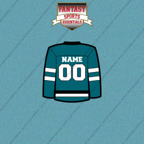 San Jose Sharks Personalized Current Home Jersey Car Decals