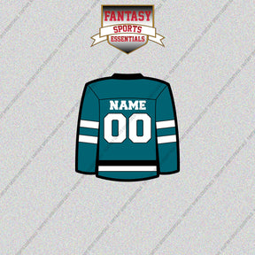San Jose Sharks Personalized Current Home Jersey Glossy Stickers