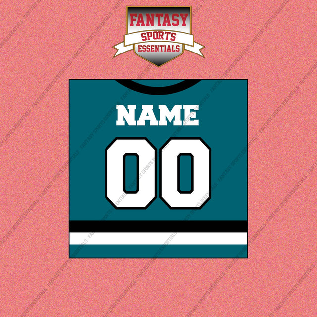San Jose Sharks Personalized Current Home Jersey Wall Art Prints