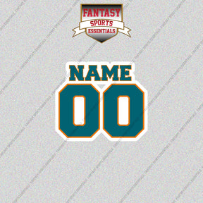 San Jose Sharks Personalized Current Name and Number Glossy Stickers