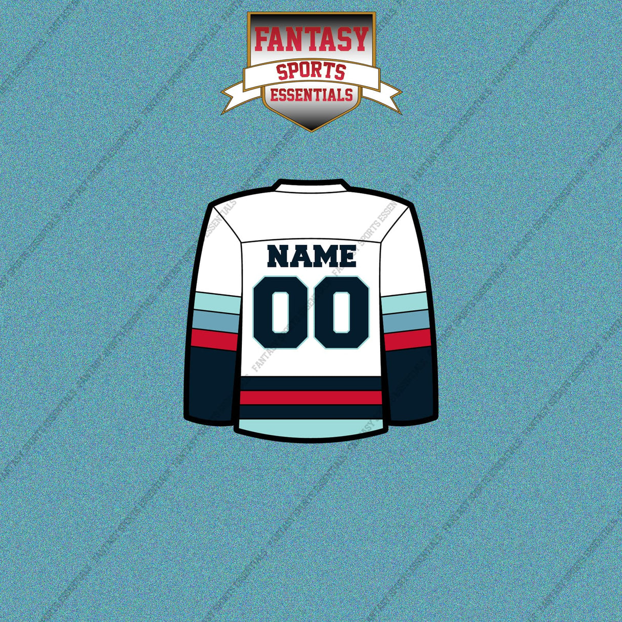 Seattle Kraken Personalized Current Away Jersey Car Decals